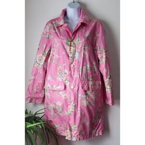 Jones New York Signature Pink Floral Reversible Jacket Size Small Preppy Granny